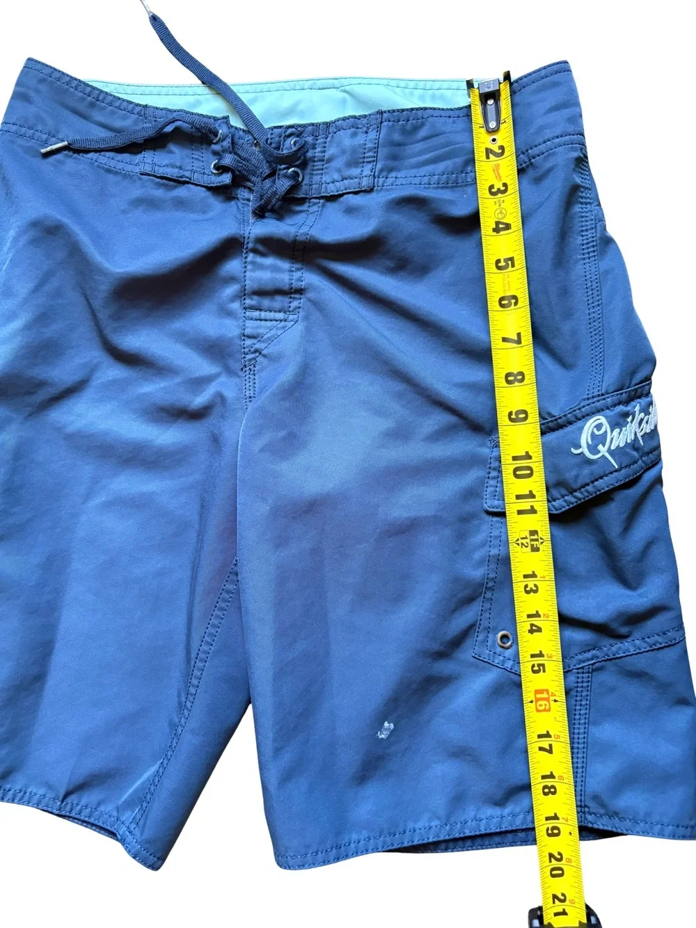 Quiksilver Navy Blue Cargo Boardshorts with Light Blue Waistband